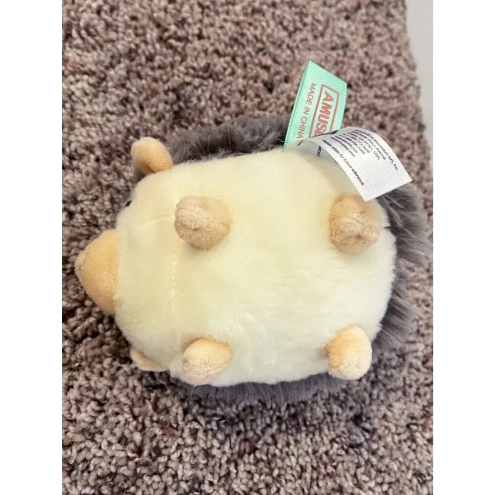 Amuse Hedgehog Plush Stuffed Animal Kawaii Gray Cream Small Soft Toy Japan Style